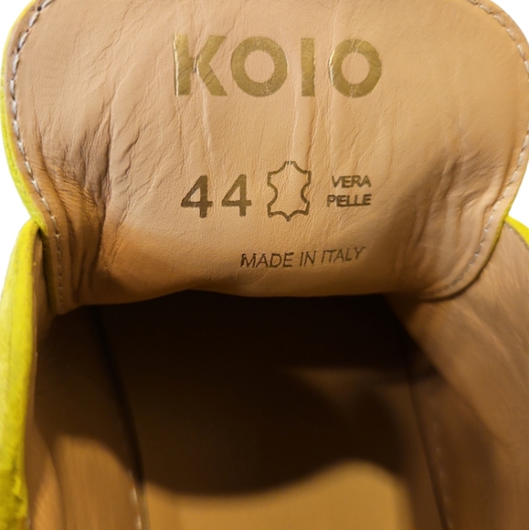 KOIO | Chartreuse Suede Low Top Sneakers in Size EU 44 / US 11.5 - Picture 6 of 7